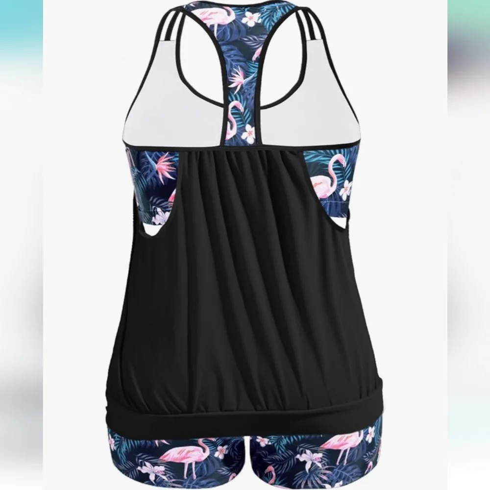 HOLIPICK 2 Piece PLUS SIZE Tankini Swimsuit